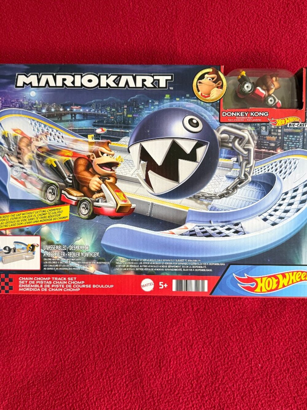 Hot Wheels Mario Kart Chain Chomp Track Set - Donkey Kong Kart Die Cast